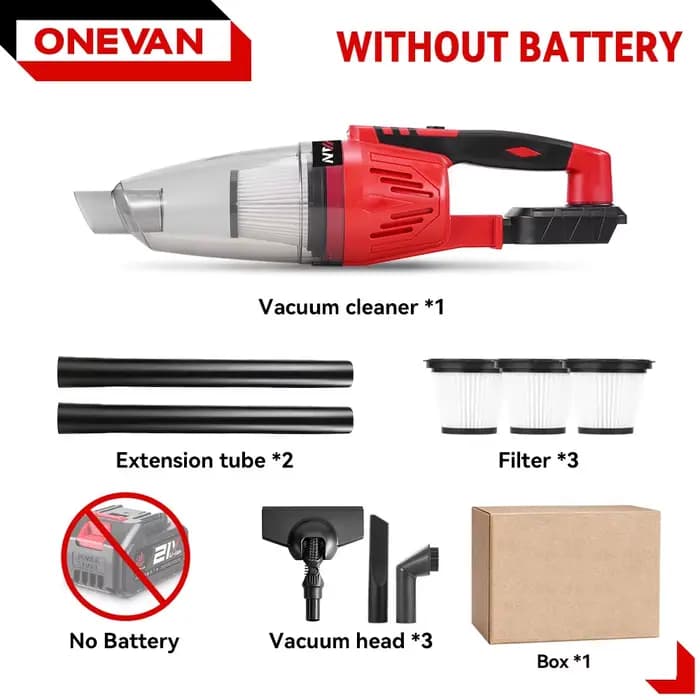 ONEVAN 1500W aspirateur électrique sans fil à main canapé nettoyage de la poussière outil électrique