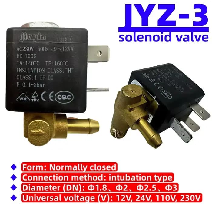 Vanne solénoïde JYZ-3 220V, vanne vapeur haute température, accessoires pour fer à repasser, micro-p