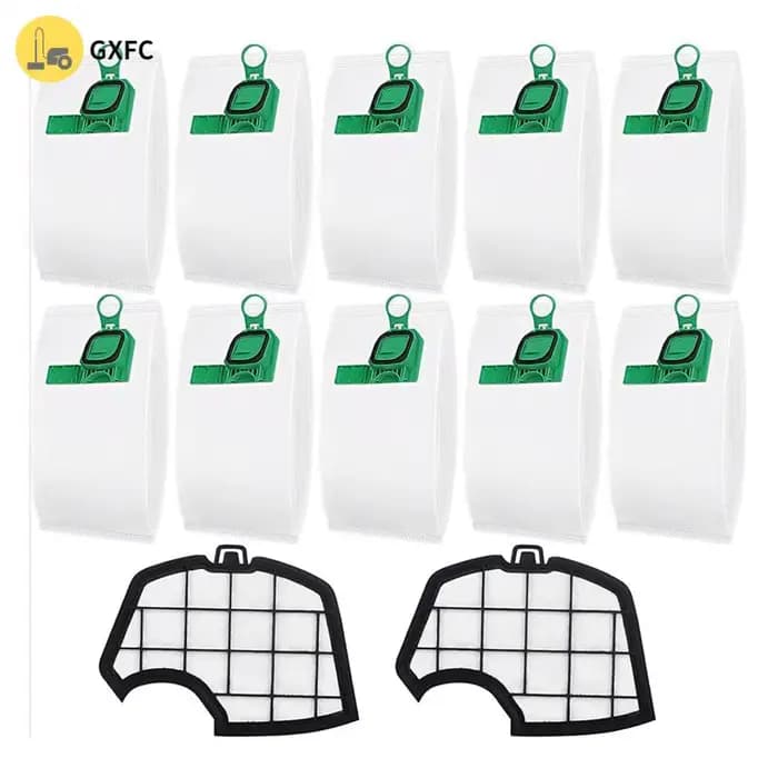 Sacs d'aspirateur pour Vorwerk Kobold VK140 VK150 FP140 FP150 avec 2 filtres, 10 pièces