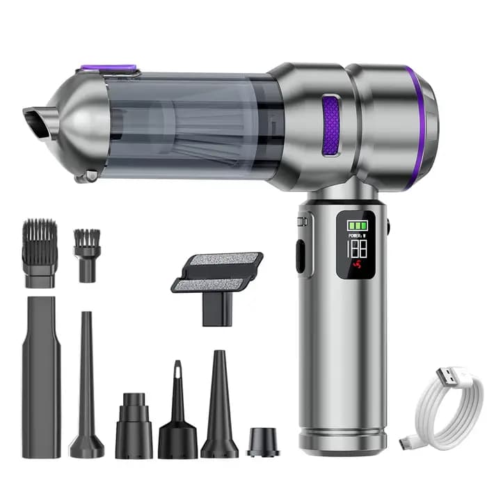 Aspirateur de voiture portable sans fil, aspiration puissante 17000PA, rechargeable par USB, aspirat