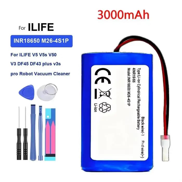 Batterie de robot aspirateur léger 3000mAh INR18650 M26-4S1P pour Ilife V5 V5s V50 V3 DF45 DF43 Plus