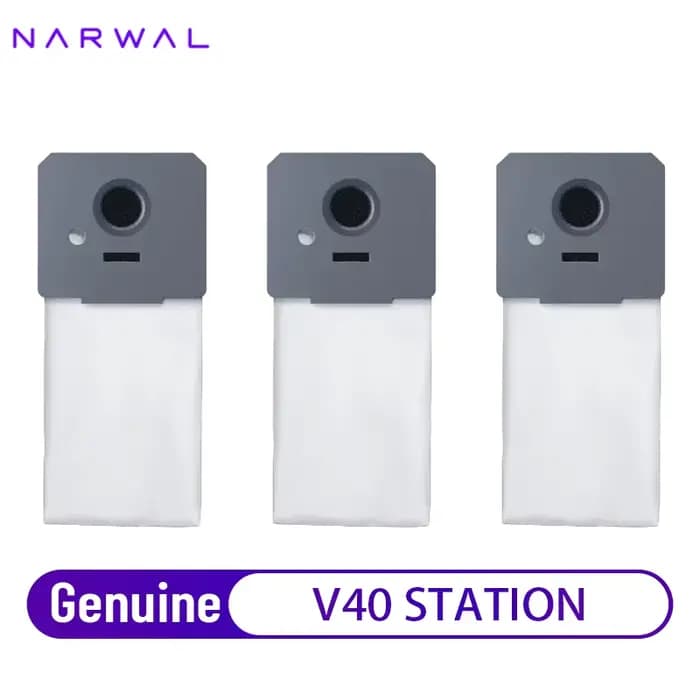 Sacs à poussière antibactériens originaux Narwal pour accessoires d'aspirateur V40 Station