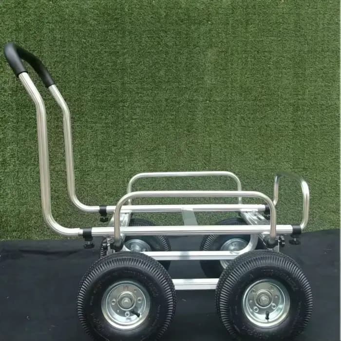 Chariot de transport silencieux portable à plateforme, cadre en aluminium, 4 roues