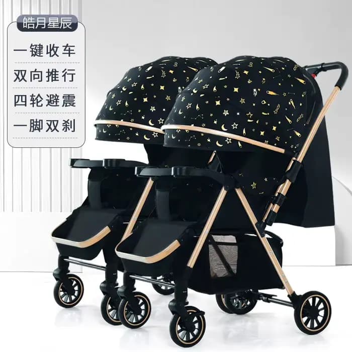 Poussette double détachable pour deuxième enfant, peut s'asseoir ou s'allonger, poussette pliable po