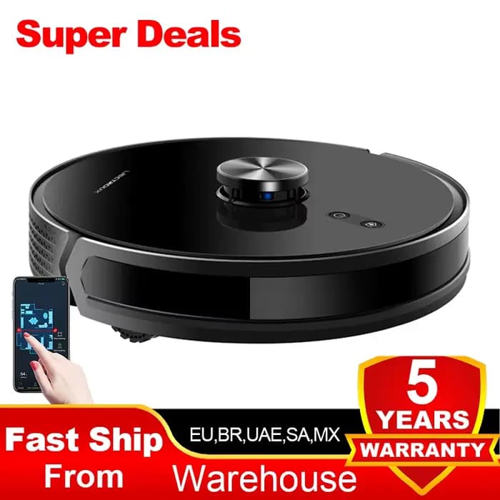 (code promo: AEGG66) Aspirateur robot hybride Liectroux X6,navigation laser Lidar,aspiration 6500pa,