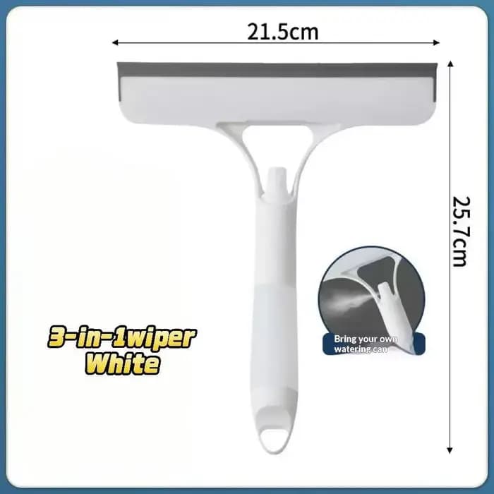 Un nettoyant pour vitres 3-en-1. Comprend une tête de brosse double face et un grattoir, et peut êtr