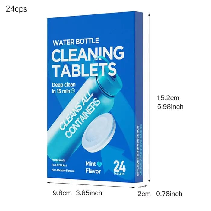 Bouteille d'eau effervescente pour détartrage et nettoyage de cuisine, tablette, livres, échelle, dé