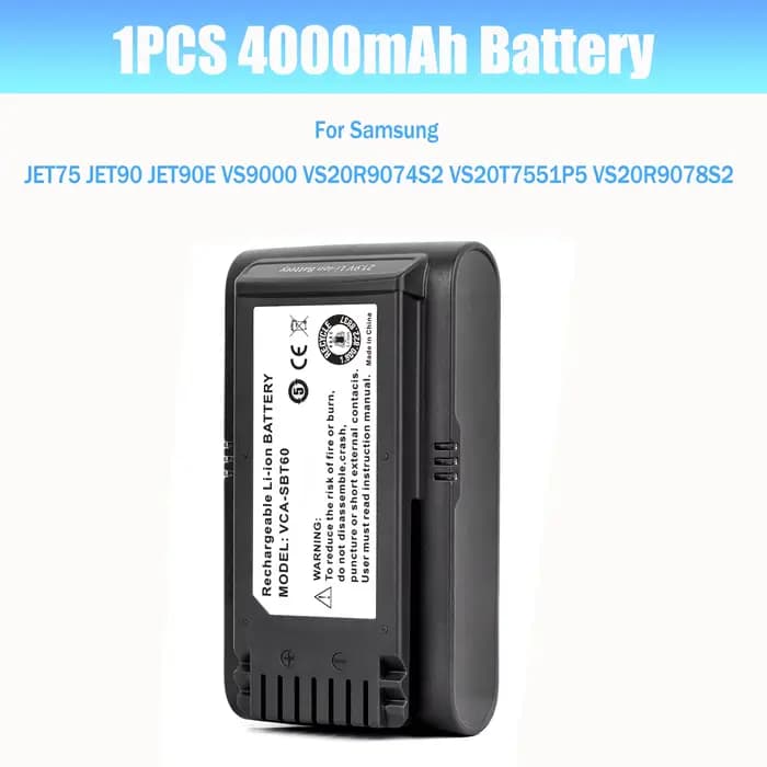 1-3 pièces 21.6V VCA-SBT90EB 4000mAh/5000mAh batterie d'aspirateur pour Samsung VCA-SBT90,VCA-SBT90E