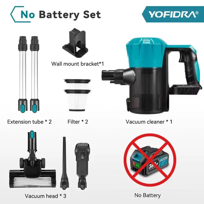 YOFIDRA 1800W aspirateur sans brosse 30KPa 1.5L Portable puissant aspiration outils de nettoyage mén