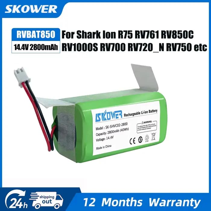 SKOWER RVBAT850 batterie pour Shark Ion Robot RV1001AE R75 R85 R761 RV850 RV1000S RV1000VL RV700_N R