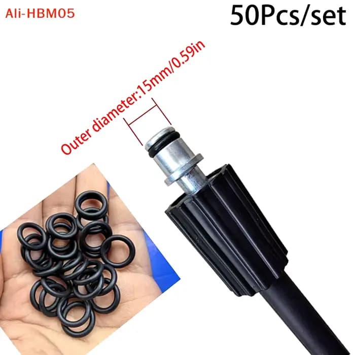 (HB05) 50 pièces Anneaux d'étanchéité en caoutchouc noirs pour sortie d'eau haute pression, accessoi