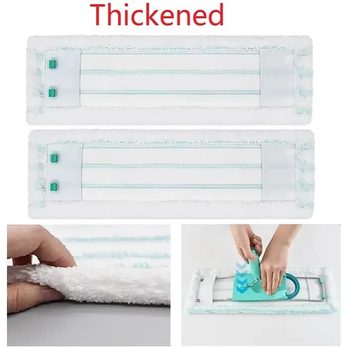 2 pièces de rechange pour serpillière, tampon en microfibre épais pour Leifheit Profi XL Micro Duo,
