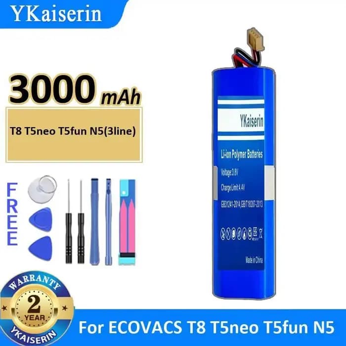 Pour Ecovacs T8 T5neo T5fun N5 robot aspirateur 3 lignes longue durée 3000Mah batterie sûre