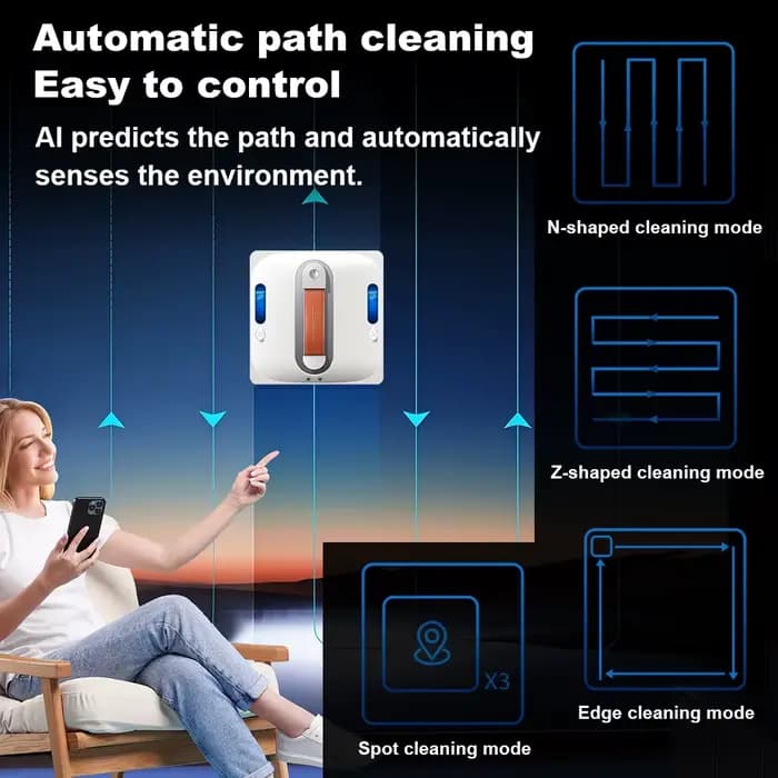 Robot lave-vitres Liectroux S11,pulvérisation d'eau à 4 directions,nettoyeur pour vitres,sols,murs e