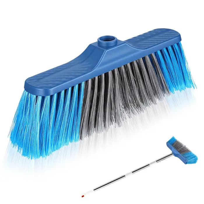 Tête de balai en plastique de remplacement pour le nettoyage domestique, tête de balai à poils durs