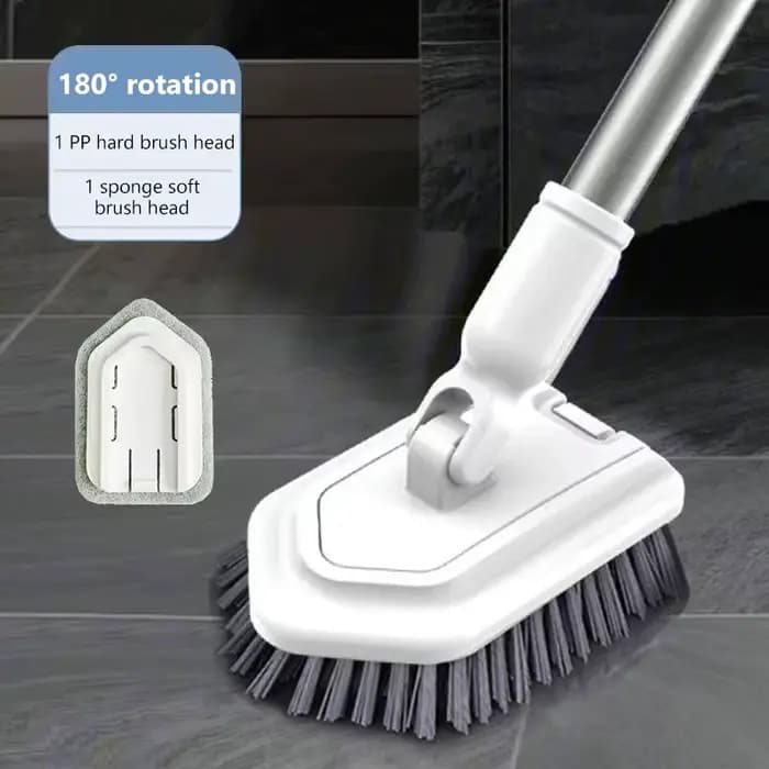 Brosse de nettoyage pour salle de bain 95 cm, outil multifonctionnel, manche long, brosse amovible p