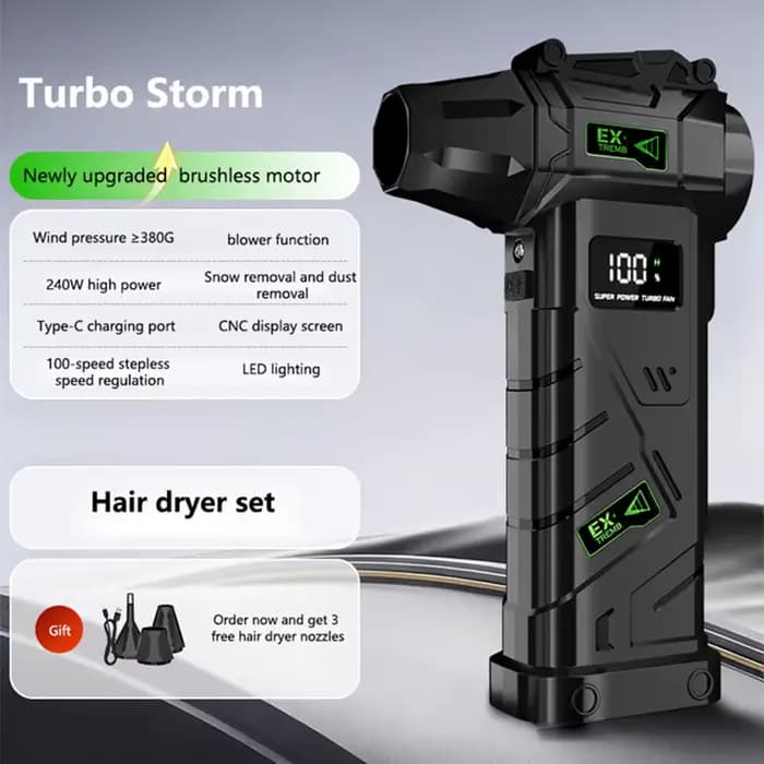 Puissant Turbo souffleur d'air 380g pression du vent 240W haute puissance Turbo ventilateur Portable