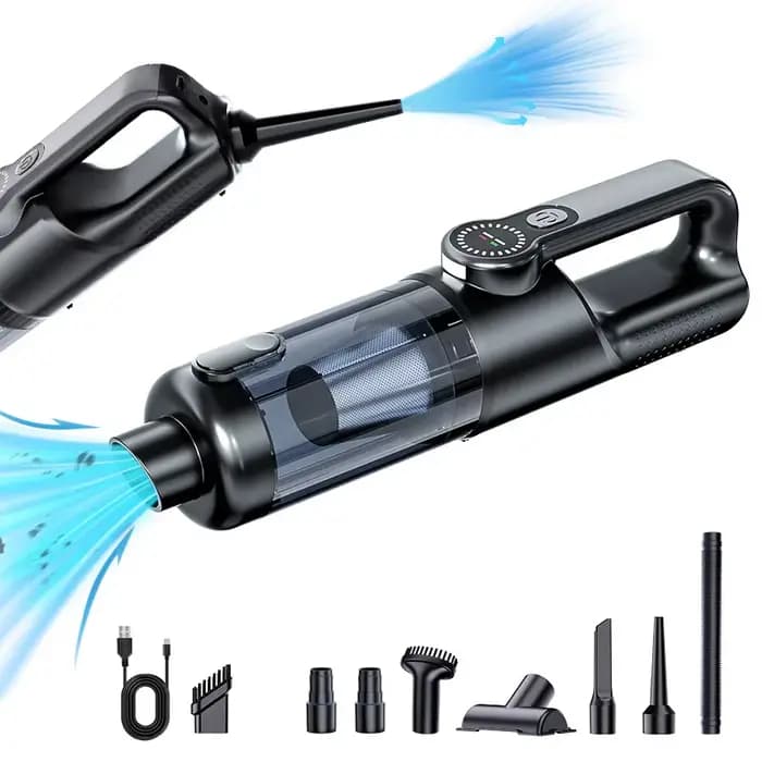 Mini aspirateur haute puissance 17000PA avec lumière LED, souffleur d'air comprimé sans fil portable