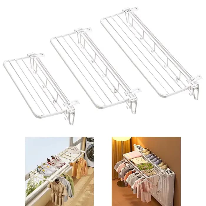 Étendoir à linge pour balustrade de balcon, rebord de fenêtre, robuste et pliable, pour buanderie, s