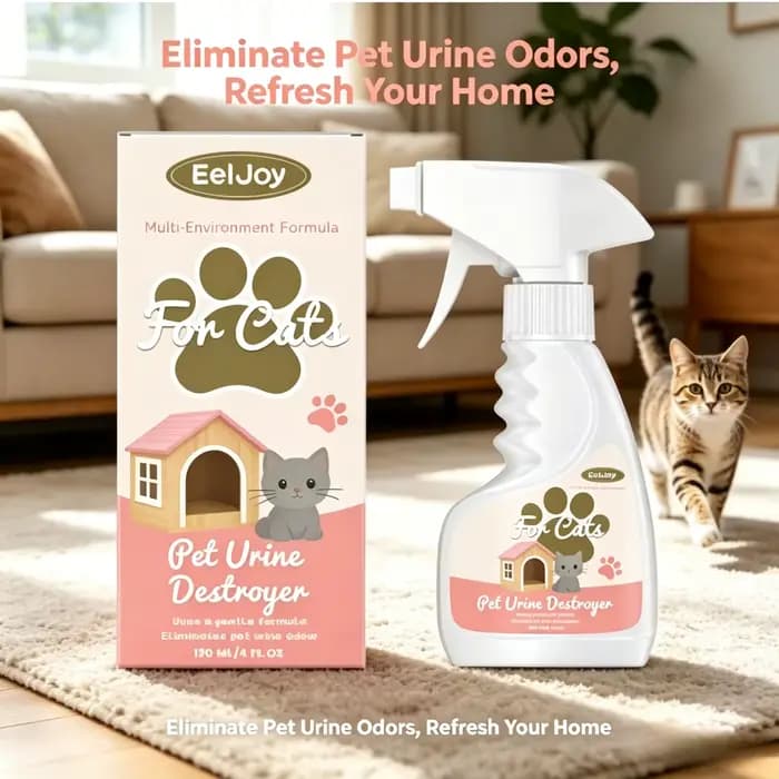 Spray Désodorisant et Détachant pour Urine d'Animaux – Élimine les Taches et les Odeurs de Chat et d