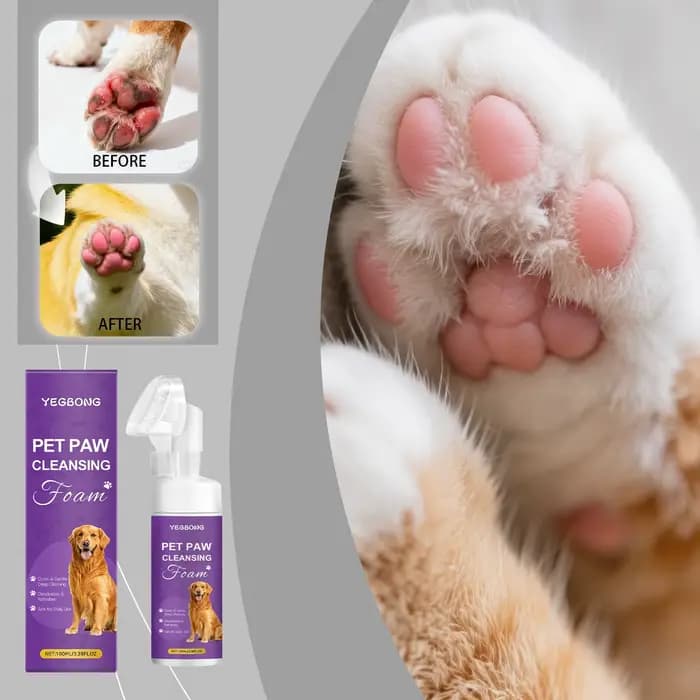 Nettoyant pour pattes de chien et de chat, mousse nettoyante avec brosse en silicone, sans rinçage,
