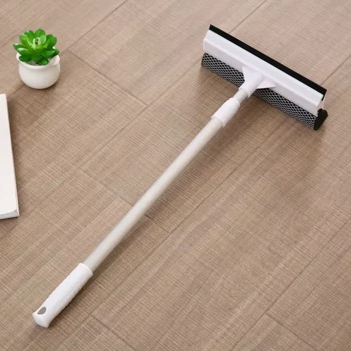 Nettoyeur de vitres double face 2-en-1 avec manche télescopique, brosse de nettoyage pour vitres, es