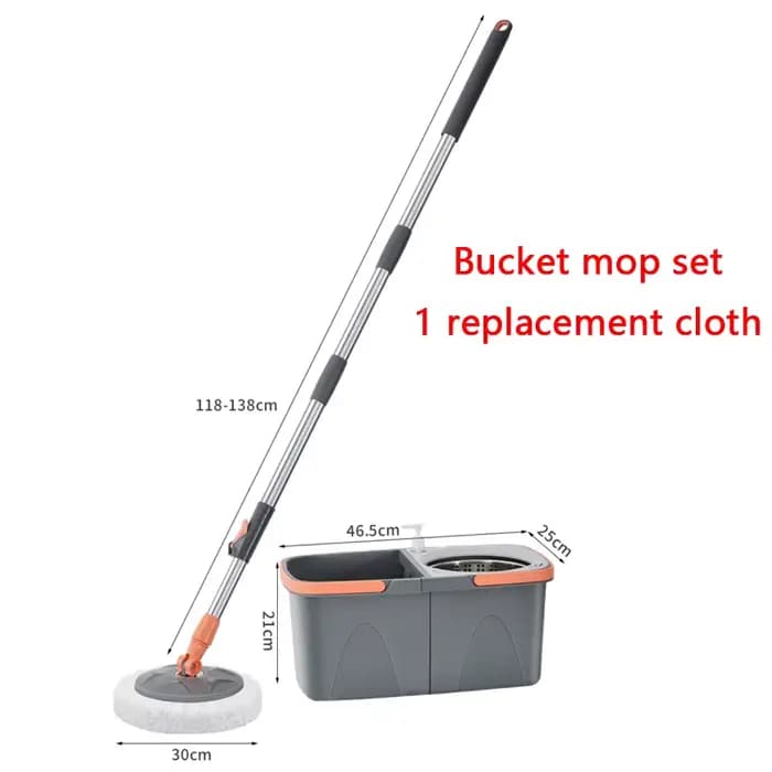 Ensemble de vadrouille double rotative, têtes en microcarence réutilisables, livres de sol à rotatio