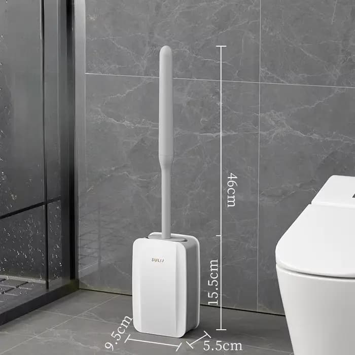Brosse de toilette en Silicone anti-fuite d'eau avec Base, brosse TPR souple et Flexible, support mu