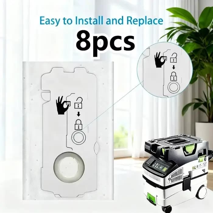 8 sacs à poussière pour aspirateur de la série FeStool. Compatible avec les sacs filtrants FeStool C