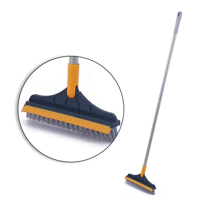 Brosse rotative 2 en 1 pour le nettoyage des crevettes de sol, manche Long, balai à poils rigides, p