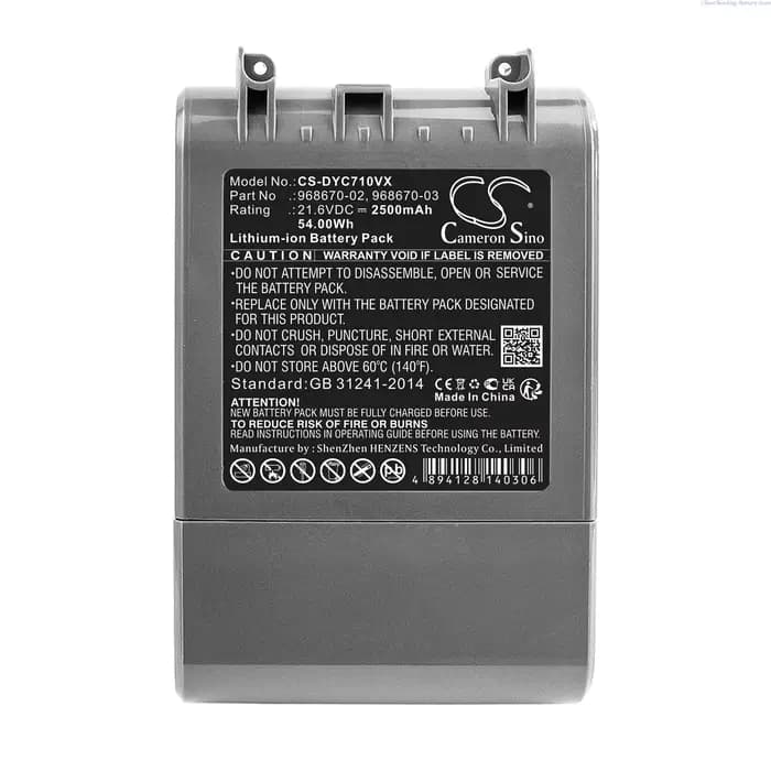 Batterie 21.6V 2500mAh pour aspirateur Dyson SV11, V7, V7 Hurhead Pro, V7 Hurhead Vacuum, Total Clea