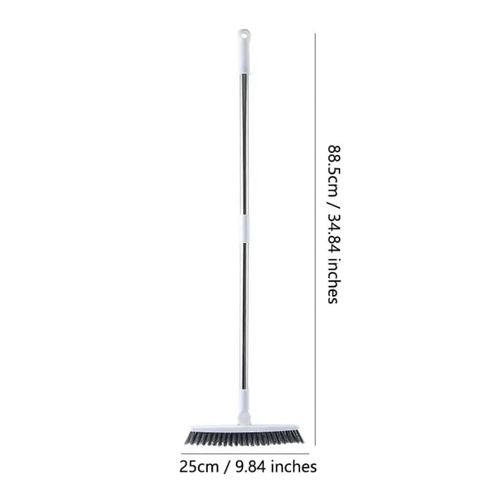 Brosse de nettoyage robuste à long manche et poils durs pour sols, conception sans angle mort, pour