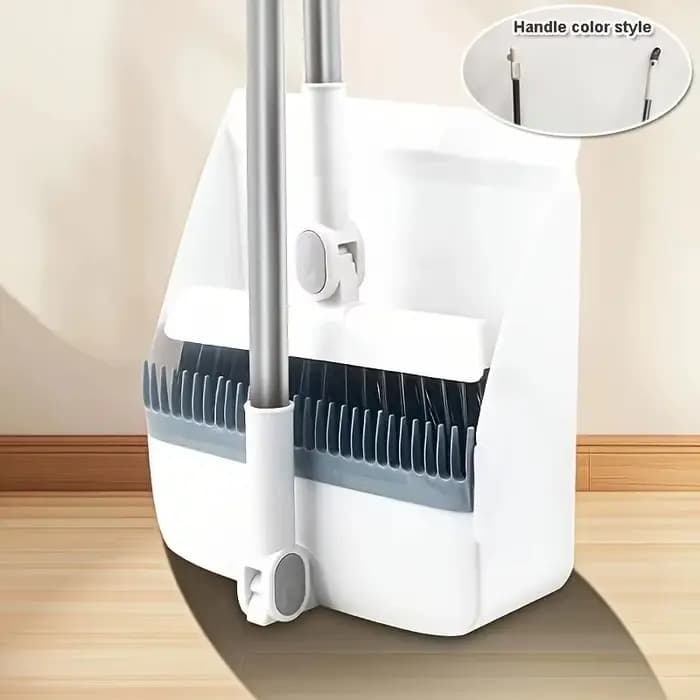 Ensemble balai et bac à poussière à longues poignées, vertical, parfait pour l'intérieur et l'extéri