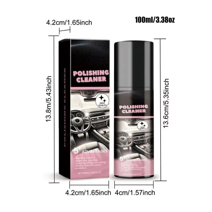 Nettoyant de polissage intérieur de voiture 100ml, Spray de détail de siège en cuir de voiture, nett