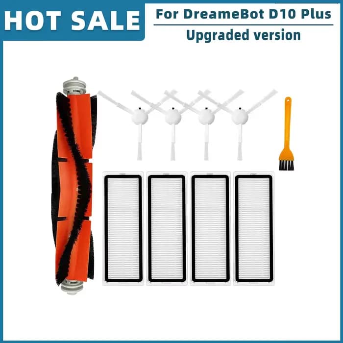 Brosse principale et latérale pour aspirateur robot Xiaomi Dreame Bot D10 Plus RLS3D, filtre Hepa, v