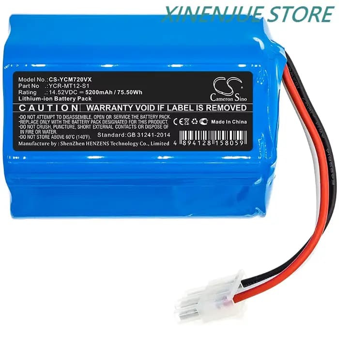 Robot aspirateur batterie 5200mAh/6800mAh YCR-MT12-S1 pour iCLEBO Omega O5, YCR-M07-20W, pour Miele