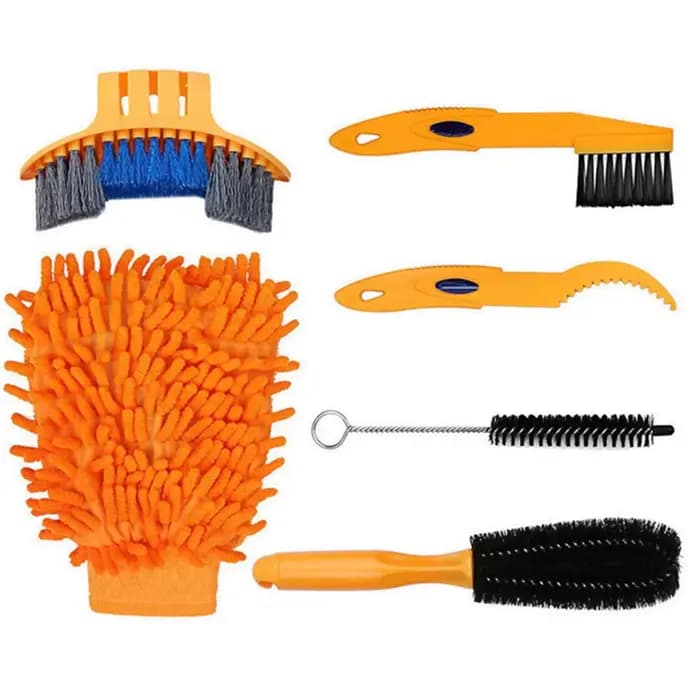 Kit de Nettoyage Portable pour Vélo VTT – Ensemble de Brosses de Nettoyage et Outil de Réparation po