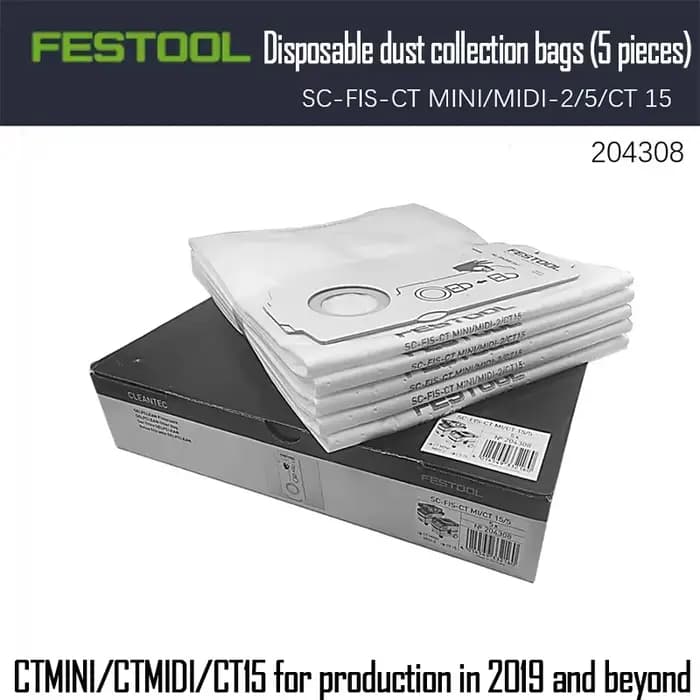 Sac d'aspirateur 5 pièces FESTOOL aspirateur accessoire d'origine CTL MIDI MINI CT 15