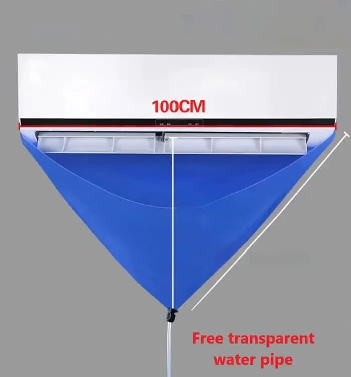 100cm épaissi nettoyant climatisation nettoyage couverture sac PVC avec tuyau d'eau maison 1-1.5P fe