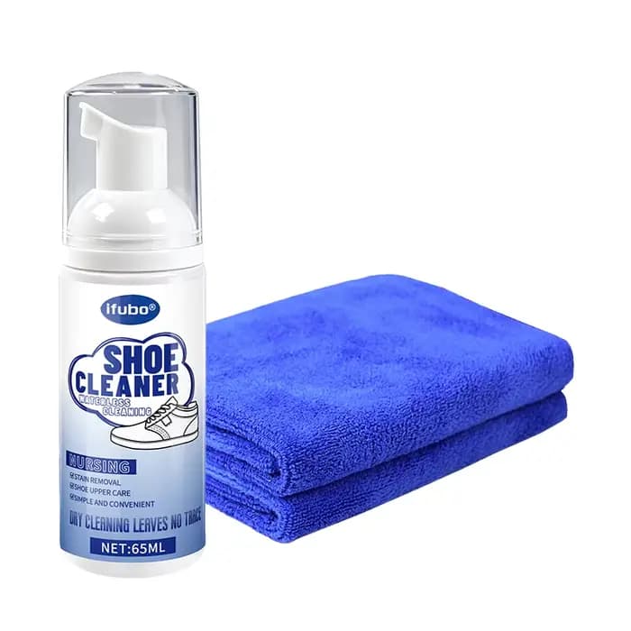 IFUBO 65ML Mousse Nettoyante pour Chaussures, Nettoyage à Sec Sans Eau, Détachant pour Daim, Nubuck,
