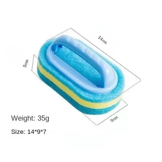 Brosse de nettoyage ménager avec manche, éponge épaisse pour vaisselle, salle de bain, cuisine, baig
