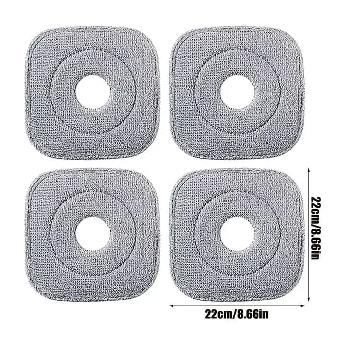 Tête de vadrouille 4 pièces recharges en microfibre brosse carrée tampon à récurer pour nettoyage en