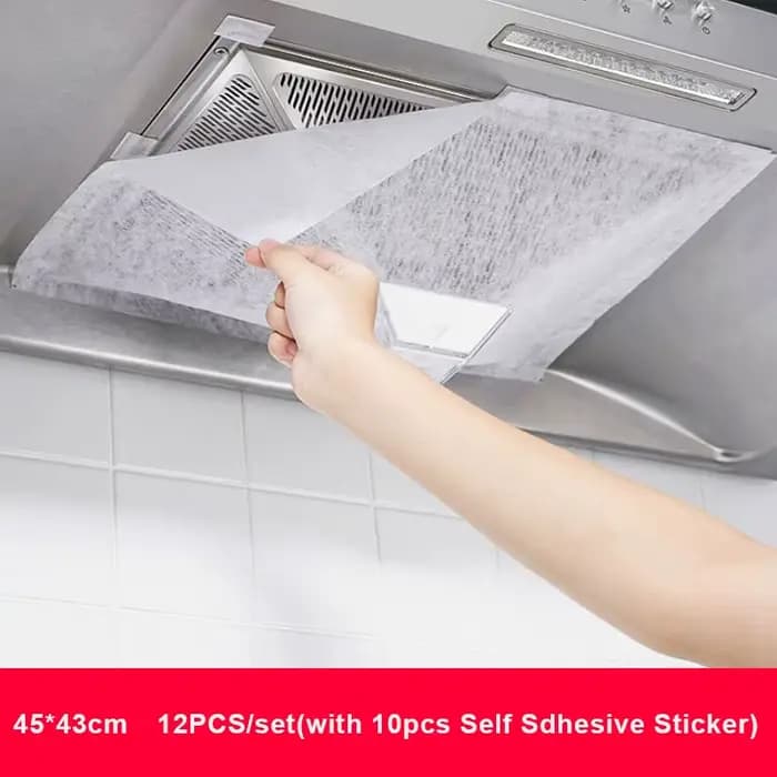 Papier filtre jetable Non tissé pour hotte de cuisine, 46cm x 5/10M, en coton résistant à l'huile, a