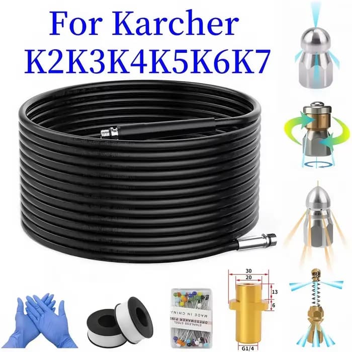 Machine à livres haute pression pour Karcher K2 ~ K7, 5-35m, kit de nettoyage de tuyaux et de canali