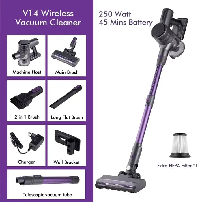 Armo V14 Aspirateur portatif sans fil 250W 30kPa puissant aspirateur électrique 8 en 1 sans fil aspi