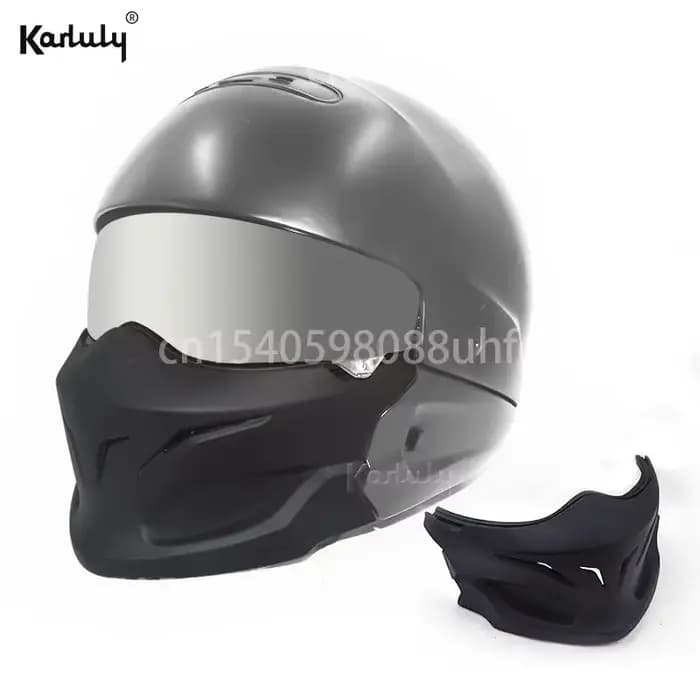 Masque facial pour casque de moto Scorpion Exo Combat Covert Skull Retro, accessoires pour casque, c