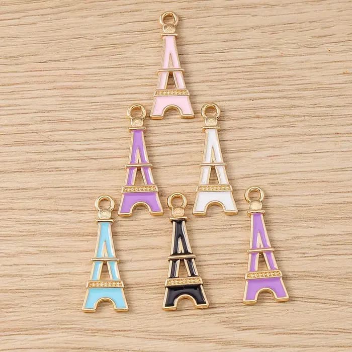 Tusember 10 pièces breloques en alliage émaillé Tour Eiffel de Paris pour pendentifs, boucles d'orei