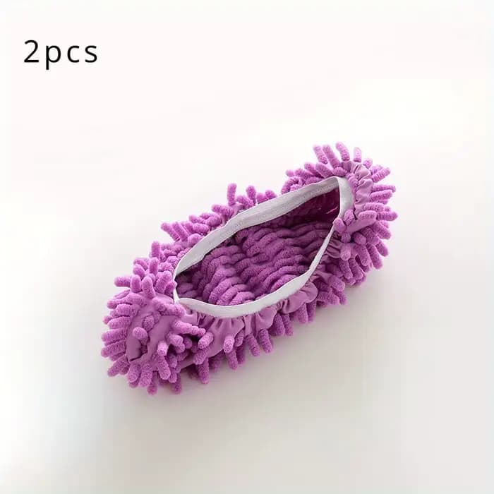 2 paires de chaussons serpillères en microfibre, chaussures de nettoyage paresseux, détachables et l