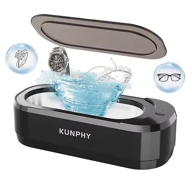KUNPHY nettoyeur de bijoux à ultrasons 12oz 46KHz nettoyeur sonique professionnel avec opération à u