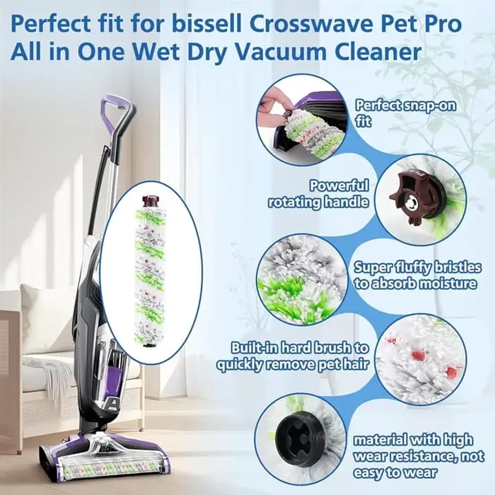 FLYY-8PCS remplacement de filtre de brosse pour Bissell Crosswave Pet Pro multi-surfaces rouleau de